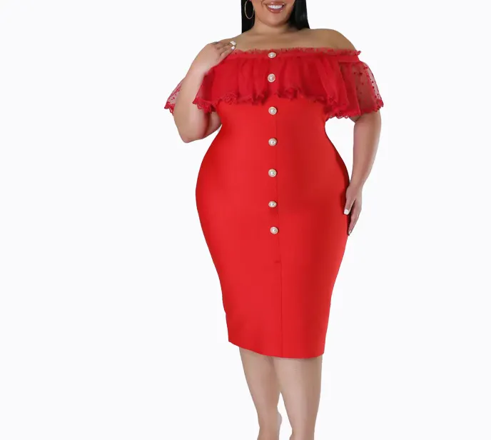 Custom Elegant Clothes Hollow Sexy Off-The-Shoulder Womens, Dresses Casual Neck Women Sexy Plus Size Dress/