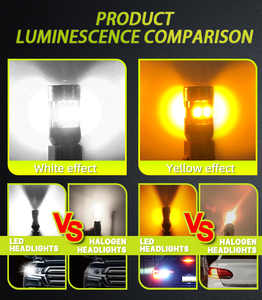 Jiachi หลอดไฟ LED ติดรถยนต์1157ระบบ Super CANbus 32W หลอดไฟสีคู่ไฟกลางวัน7443 T20 3157สัญญาณไฟเลี้ยวสีเหลืองอำพัน
