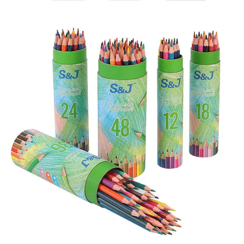 Canister Lápis Colorido Set 12 cores Estudante pintura 18 24 36 cores lápis colorindo desenho cor chumbo