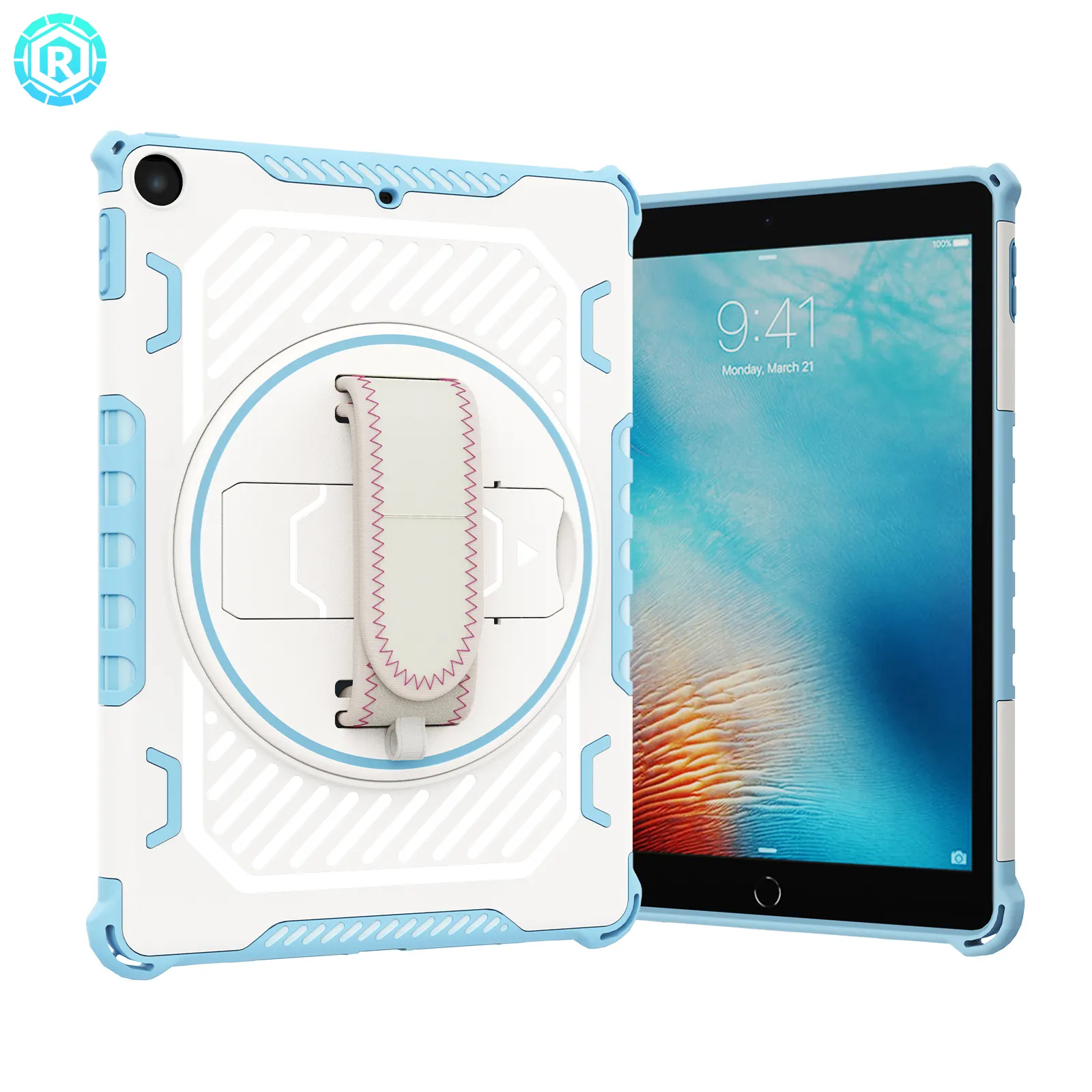Hot Selling Slim Tablet Cover mit weichem TPU-Rücken für Apple IPad Pro 9.7 2017/2018 mit 360 drehbarem Ständer/Hands ch laufe