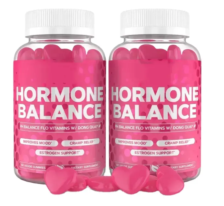 OEM/ODM Hormone Balance for Women Flo & PMS Relief Gummies Dong Quai & Cranberry Gummy Vitamin Complex Menstrual Cramp Relief