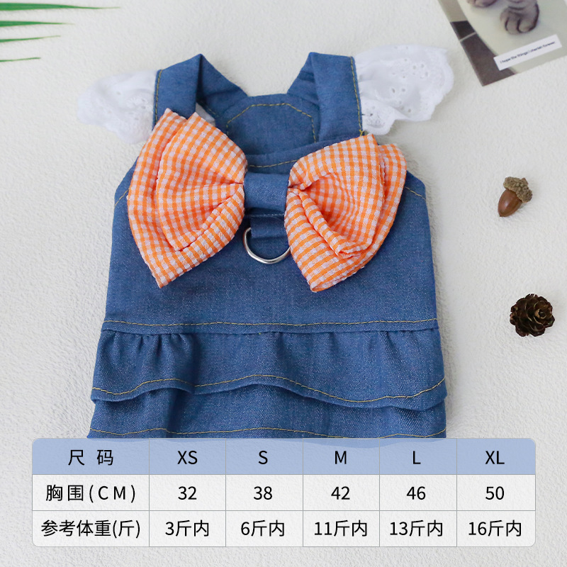 Robe bleu clair en denim à manches volantées