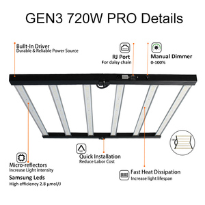 720w מנורת צמיחה Samsung w ספקטרום מלא foldifics פנימית 720w הוביל לגדול אור של שרשרת חינניות