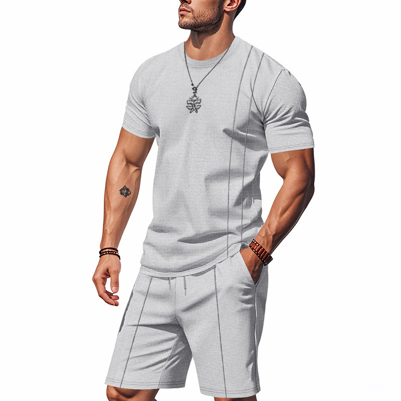 T-shirts + shorts gris clair