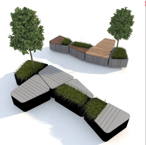 Panche da giardino in fibra di vetro per il tempo libero all'aperto panca salotto - Product Image 1