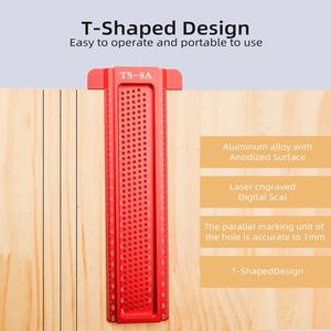 ANDUUK W-73 Aluminum Alloy Right Angle <strong>Hole</strong> Positioning Precision Marking Ruler square Scribing Tool Woodworking <strong>Scriber</strong> - Product Image 2