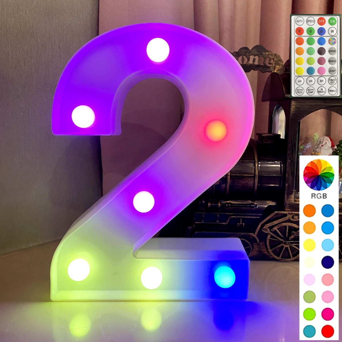 Colorful synchronous remote control white bottom letter: 2