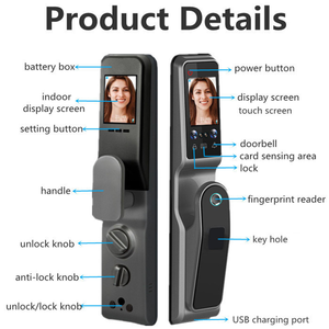 TUYA WIFI uzaktan kilidini 3D yüz tanıma akıllı kapı kilidi ile kamera parmak izi palmiye baskı tokatlamak kartı şifre anahtar - Product Image 3