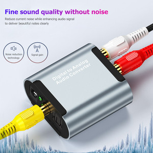 Conjunto de convertidor Digital a analógico, convertidor Coaxial Toslink de fuerte dureza, señal eléctrica portátil a RCA R/L, OEM - Product Image 2