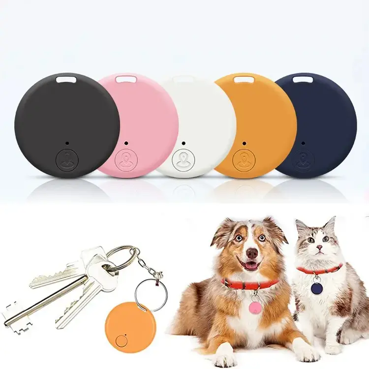 Traqueur GPS rond pour chiens Bluetooth 5.0 Porte-clés Traqueur GPS pour animaux de compagnie pour animaux de compagnie