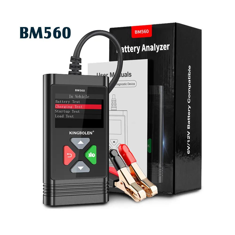 2024 nouveau testeur de batterie de voiture Kingbolen BM560 12V 24V contrôle bidirectionnel testeur d'alternateur automatique 100-2000CCA batterie plomb-acide