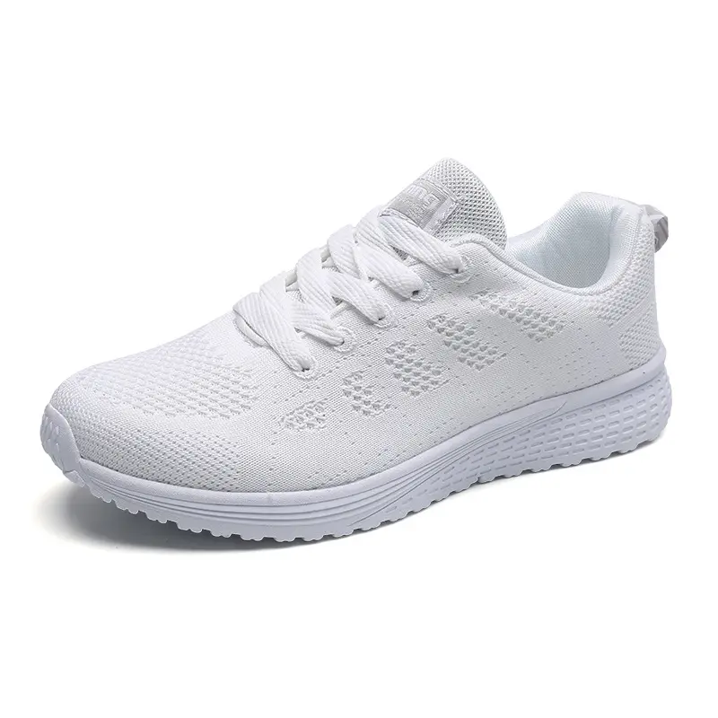 Fengfan 2024 moda malha respirável sapatos de caminhada vulcanizados sapatos esportivos brancos femininos tênis de fitness feminino