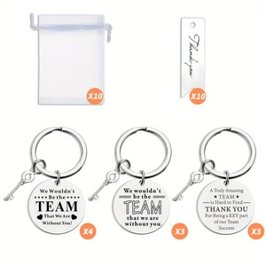 Customizable Inspiring Metal <strong>Keychain</strong> Engraved 'We Would Not Be a <strong>Team</strong> Now' Souvenir Thank-You Gift for Colleagues and Coaches - Product Image 6