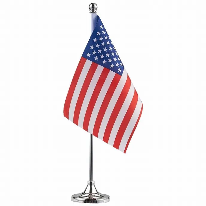 Wholesales flag all countries USA American Table flag printed 100% polyester desk banner with flagpole