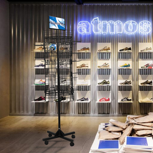 Ruimeixin sàn miễn phí bán lẻ Đứng Quay cốc cà phê <span class=keywords><strong>Mug</strong></span> kệ trưng bày Snack <span class=keywords><strong>Rack</strong></span> với Hooks 5 bánh xe, bán lẻ <span class=keywords><strong>Rack</strong></span> hiển thị - Product Image 4