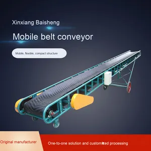 Transportador de correa inclinado comercial automático personalizado para tornillo de grano de alimentos de cemento para carga móvil descarga fabricante usado - Product Image 2