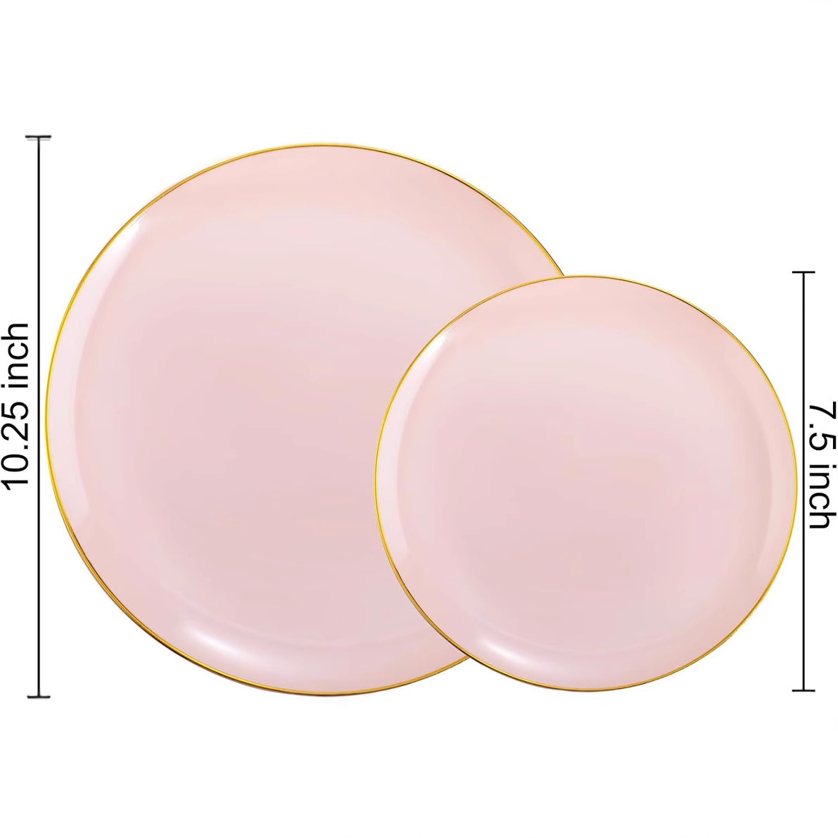 Assiette creuse rose de 7,5 pouces avec bord doré-1 pièce