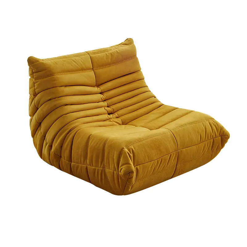 Divano singolo Chaise Lounge a compressione sottovuoto Caterpillar divano pigro tessuto per soggiorno & balcone tempo libero
