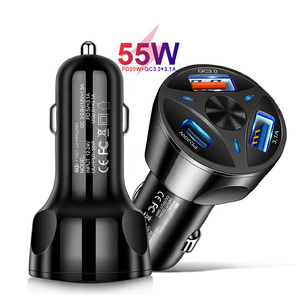 55w 3 port Usb hızlı araba şarjı şarj Pd hızlı şarj 3.0 Usb C araba telefon şarj adaptörü için Iphone 14 13 12 Xiaomi Samsung - Product Image 1