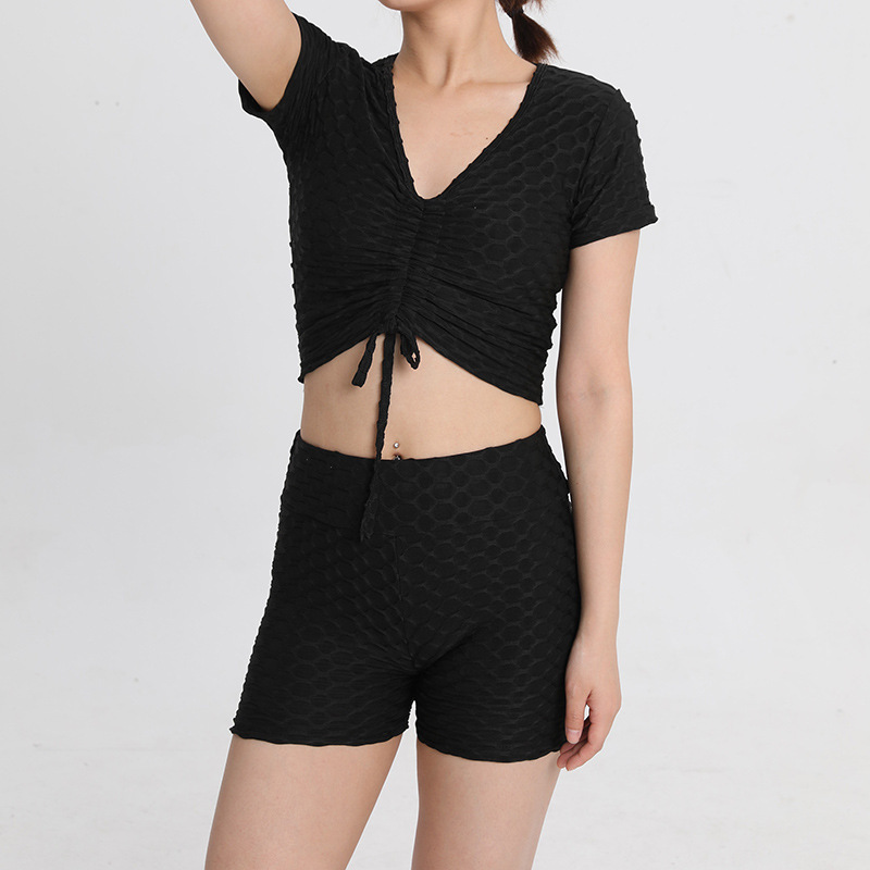 Manga corta Bubble negra (top con cordón tres sh