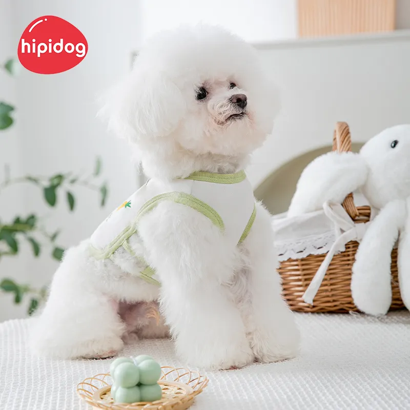 Hipidog lindo diseño de malla de algodón cómodo transpirable verano instantáneo mascota refrigeración hielo perro chaleco ecológico ropa para mascotas