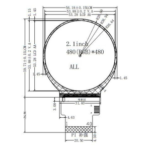 Circuito LCD da 2.1 pollici TFT 480x480 Display lcd ST7701S controller IC IPS tutti gli angoli di visione interfaccia SPI RGB schermo LCD rotondo - Product Image 5