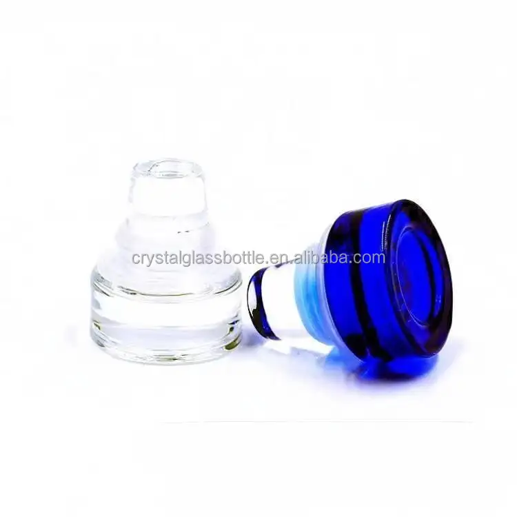 Blu trasparente fabbrica riutilizzabile acrilico bottiglia di aromaterapia vino liquore liquore tappo tappo di sughero tappo