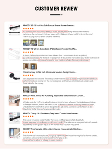 Aroddy có thể điều chỉnh mở rộng 30-80cm (11.8-31.5 inch) thanh rèm đặt không khoan căng lưới phụ kiện mùa xuân - Product Image 6