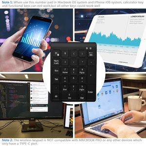Bluetooth Number Pad Numpad <strong>Numeric</strong> <strong>Keyboard</strong> for mac ipad Laptop Desktop