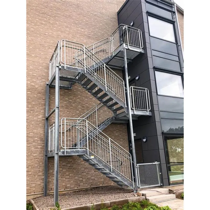 Industrial External Steel Staircase Prefab Exterior Stairs Galvanized Prefab Steel Stairways Stairs