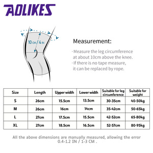 Aolikes Customizable Nylon Knee Support Brace Elastic Strap Compression Sleeve Breathable <strong>Protection</strong> for <strong>Leg</strong> Support - Product Image 3