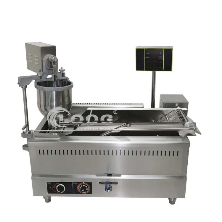 Cina produttori di ciambelle ciambella completamente automatica macchina per friggere Mini macchina per ciambelle macchina per ciambelle a Gas elettrico con 3 stampi