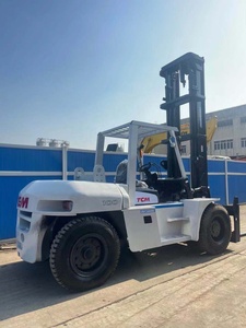 Stokta kullanılan TCM 10T forklift FD100Z8 yüksek 4m kaldırma yüksekliği pnömatik lastikler satılık iyi fiyat