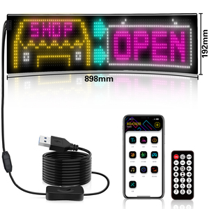 USB 5 В RGB светодиодный матричный дисплей экран программируемый ПВХ пульт дистанционного управления DIY рекламный Автомобильный знак для офисного использования шаблон анимации - Product Image 1