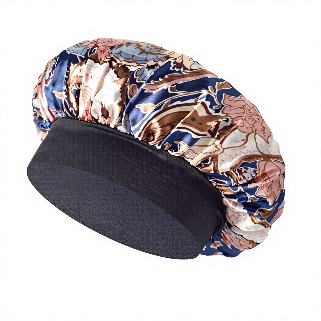 Motif floral rétro sur fond bleu