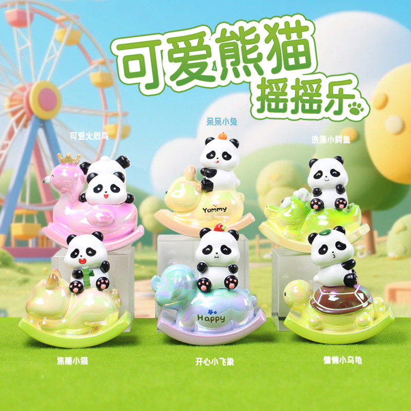 Lindos juguetes mecedores de panda (juego de 6)