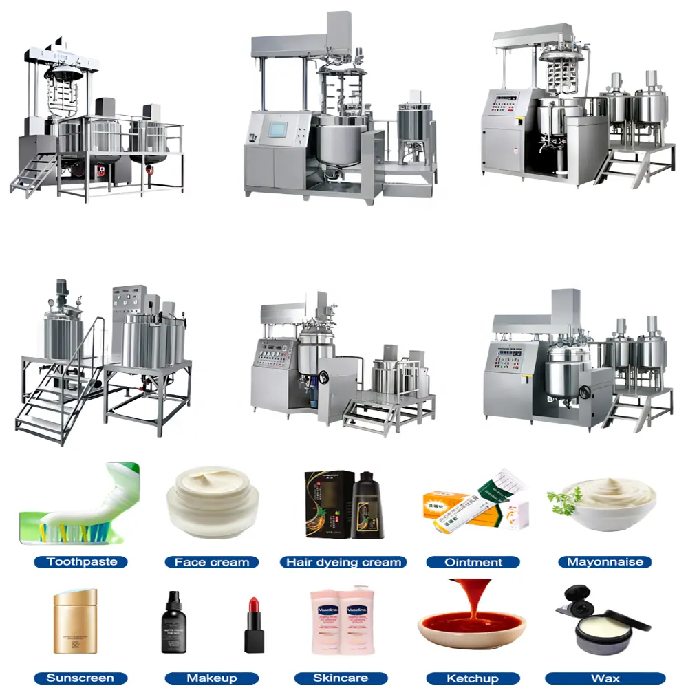 Dzjx 100l 1000l Chemische Vruchtensap Mantel Vloeibare Formulering Mengtank Vacuüm Emulgator Mixer Shampoo Maken Machine