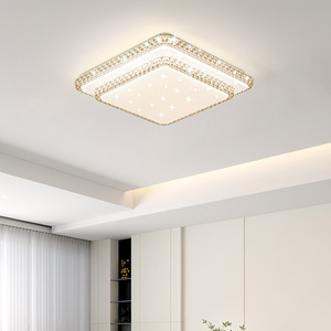 ไฟเพดานคริสตัล LED หรูหราทันสมัยห้องนั่งเล่นสี่เหลี่ยมเต็มสเปกตรัมโคมไฟห้องนอนระเบียงการออกแบบที่เรียบง่ายอะคริลิค - Product Image 4
