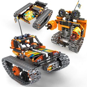 Flytec oyuncak inşaat blokları 392 adet DIY RC araba oyuncak akıllı eğitim uzaktan kumanda araba 3 in 1 robot kitleri - Product Image 1