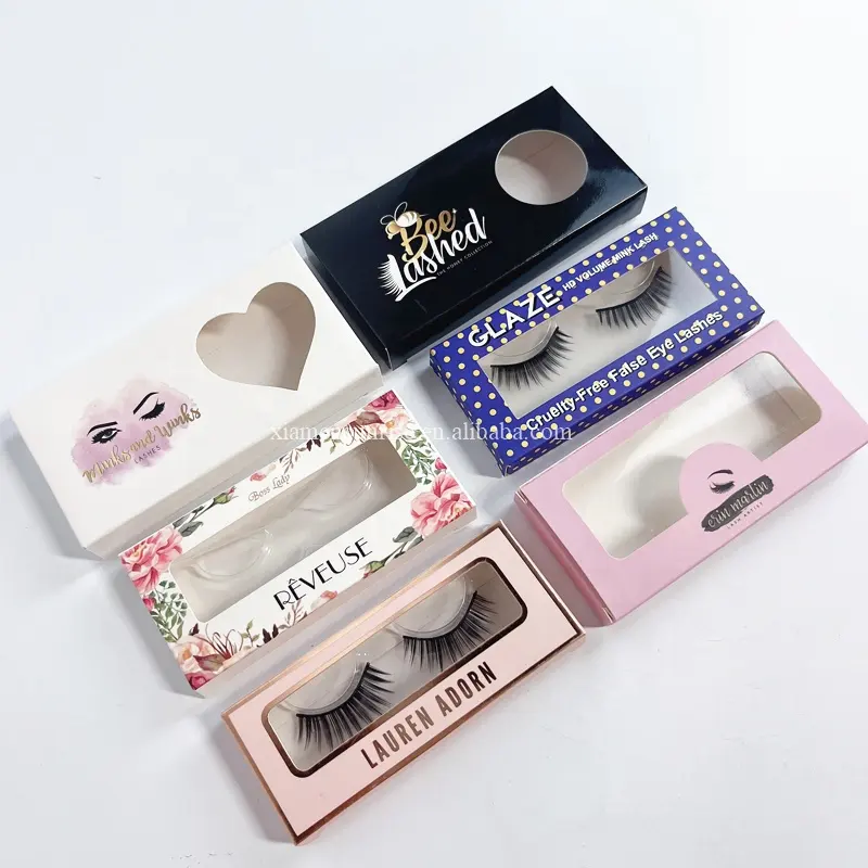 Popular nice print MINK Lash box printing White eyelash packaging false eyelash box eyelash packaging