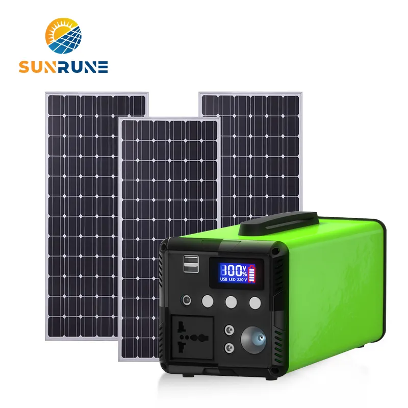 SUNRUNE Ac200Max Charged By Portable Solar Power Panels Solar Power System For Camping Electric Power Station