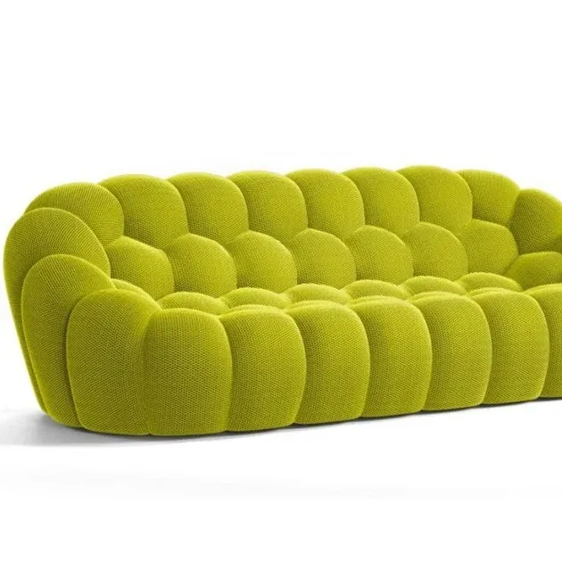 Sofá de espuma para estofamento em tecido moderno, conjunto de cadeiras curvas, poltrona confortável e relaxante, poltrona de lazer