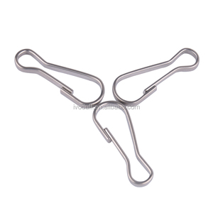 Clip a molla in acciaio inossidabile di alta qualità con gancio a scatto in argento tono cordino a molla a scatto Clip - Product Image 3