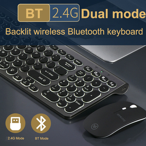 Inalámbrico BT y 2,4G Modo dual Backit Keyboard Multi-dispositivo Tipo C Recargable Light up Keyboard para PC,Laptop,Windows - Product Image 3