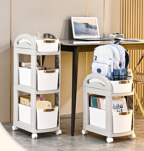 Oturma odası organizasyonu için aperatifler kitaplar için kilitleme tekerlekleri ile çok katmanlı plastik tekerlekli taşıyıcı mobil depolama organizatör - Product Image 1