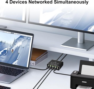 Divisor Ethernet Gigabit de 1 a 4 Hub de alta velocidad de 1000Mbps para 4 Dispositivos Compatible con Cat5 Cat6 Cat7 Cat8 alimentado por USB - Product Image 2