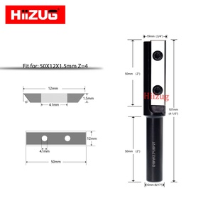 Hiizug Insert Carbide Router Bit 1/2 Inch Shank <strong>50mm</strong> Cutting Length Flush Trim Milling <strong>Cutter</strong> for Wood Trimming Bottom Cleaning - Product Image 3