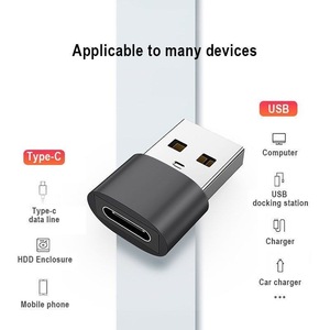 全新快速充电OTG数据适配器高质量C型母到USB2.0公转换器连接器，用于计算机和笔记本电脑