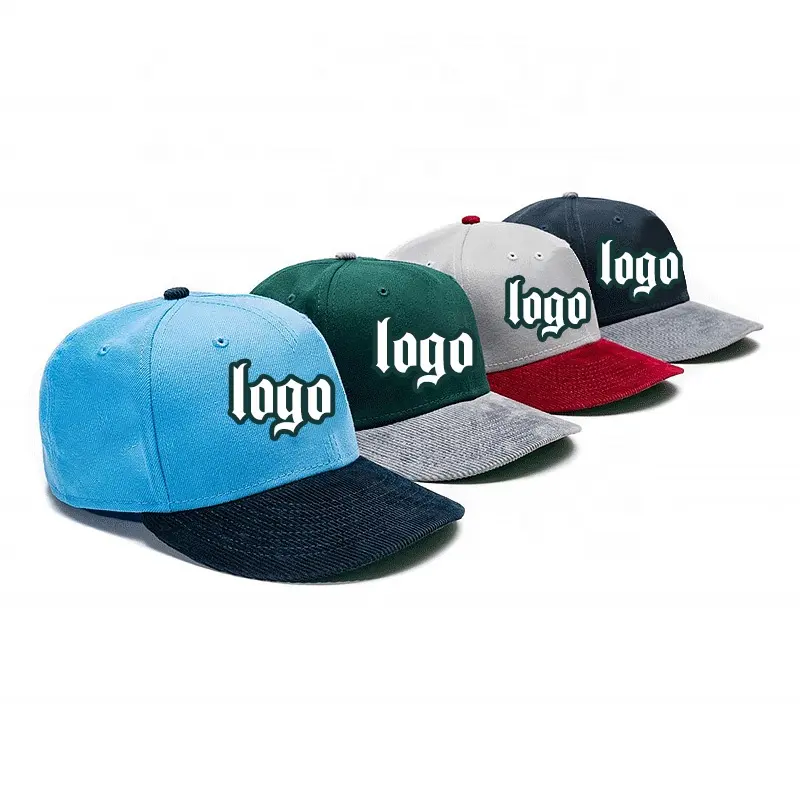Ricamo personalizzato Logo Color block cappello da Baseball da uomo in tessuto di cotone con struttura A A 5 pannelli di alta qualità