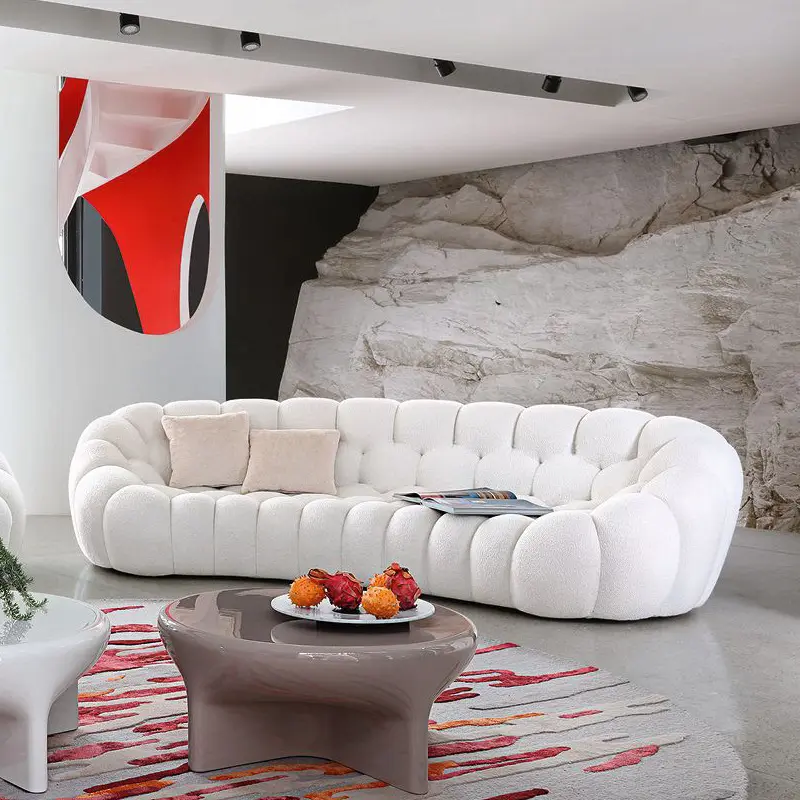 Sofás de salón con burbujas de colores, panal curvo de madera maciza, diseño americano, el más vendido